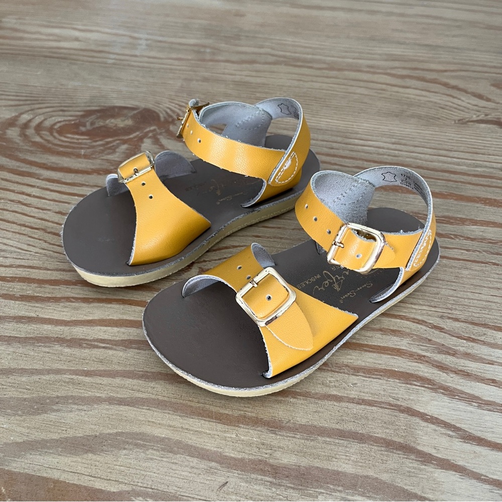 Salt Water Sun-San Surfer Sandals, Yellow
